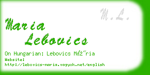 maria lebovics business card
